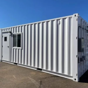 Ein Schiffscontainer wurde in ein 20-Fuß-Büro verwandelt